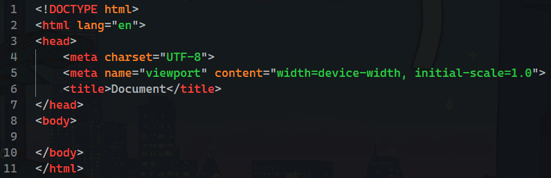 Editor de codigo: Ahora el editor de codigo muestra una estructura completa de HTML